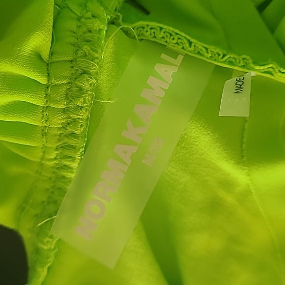 Norma kamali halter drape side gown lime green size M NWT - Picture 6 of 6